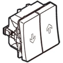 LK FUGA® – Jalousi trykknapper med gensidig spærring (til gardin- eller markise styring), 1 modul