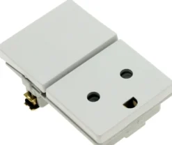 LK FUGA®, Stikkontakt med jord og 1-polet afbryder, 1½ modul – Lauritz Knudsen