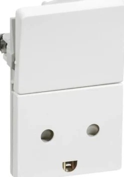 LK FUGA®, Stikkontakt med jord og 1-polet afbryder, 1½ modul – Lauritz Knudsen