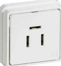 LK FUGA® – Telefonudtag med DK 3-pol konnektor i udvendigt underlag, 1 modul