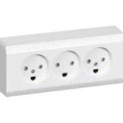 LK OPUS® 66, afdækning til stikkontakt, 3 modul, hvid – Lauritz Knudsen