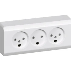 LK OPUS® 66, afdækning til stikkontakt, 3 modul, hvid – Lauritz Knudsen
