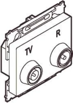 LK OPUS® 66, Antenneudtags slutdåse til TV og FM radio (TD301), 1 modul – Lauritz Knudsen