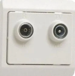 LK OPUS® 66, Antenneudtags slutdåse til TV og FM radio (TD301), 1 modul – Lauritz Knudsen