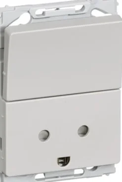 LK OPUS® 66, Stikkontakt med jord og 1-polet afbryder, 1½ modul – Lauritz Knudsen