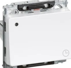 LK OPUS® 66, Trykkontakt 'Timer 600 10A' med automatisk sluk og kiprelæ funktion, 1 modul – Lauritz Knudsen