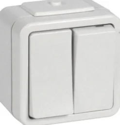 LK OPUS® 73 udendørs afbryder, afbryder krone, lysegrå,