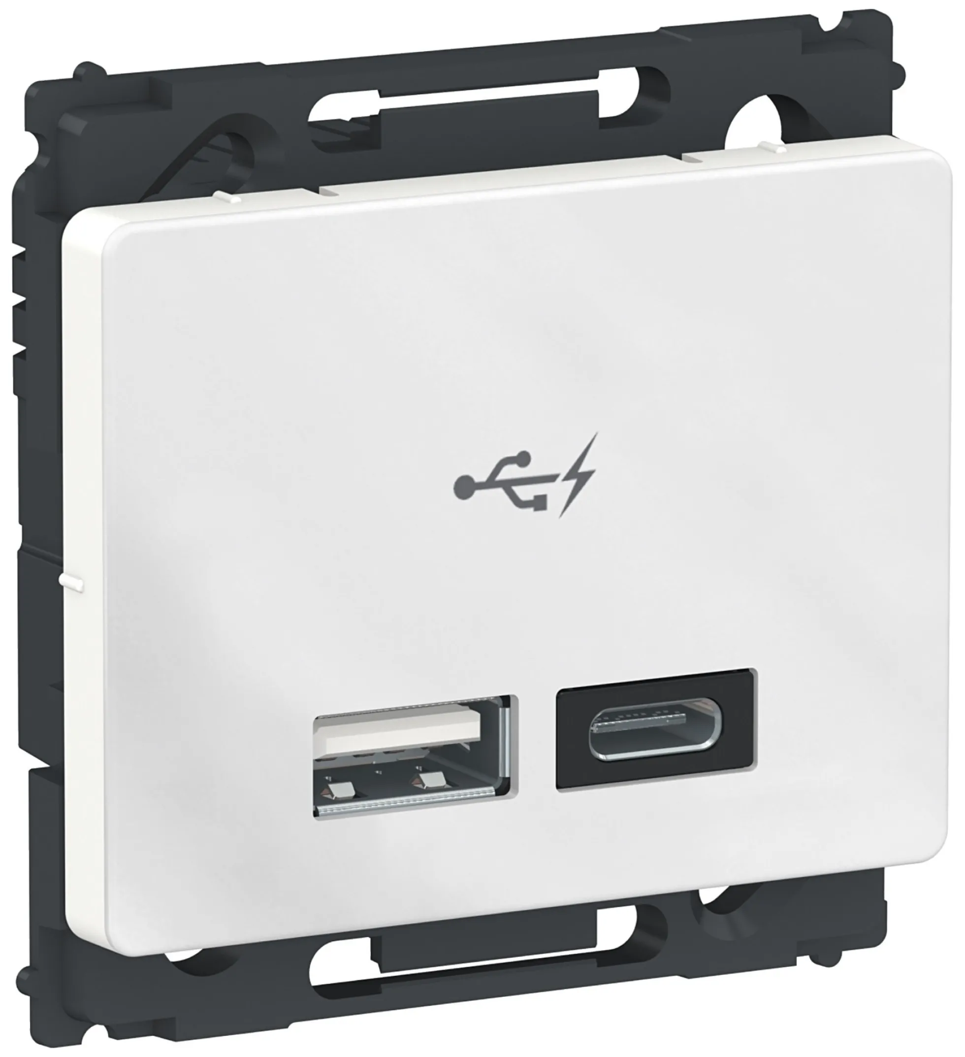 LK OPUS® 66, USB-A+C dobbelt lader, 1 modul – Lauritz Knudsen