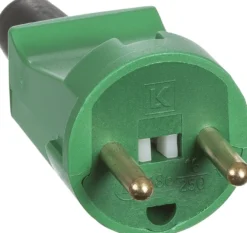 LK – Stikprop udendørs, rund lige, u/jord, 16A, grøn