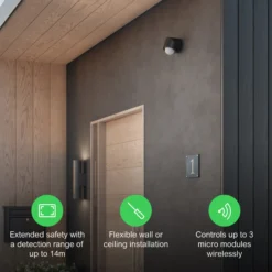 LK Wiser ARGUS bevægelsessensor, IP66, Zigbee, 360°, PIR, 3-ledet