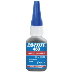 Loctite 480 hurtiglim, gummi fyldt, sort, 20g