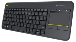 Logitech K400 Plus, trådløst touchpad-tastatur, nordisk layout, sort