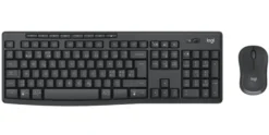 Logitech MK370 Combo til erhverv, trådløst tastatur og mus sæt, nordisk layout, grafit