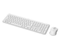 Logitech MK950 Signature Slim, trådløst tastatur og mus sæt, RF og Bluetooth, nordisk layout, hvid
