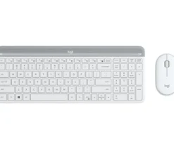 Logitech MK470 Slim, trådløst tastatur og mus sæt, off-white, nordisk layout