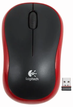 Logitech M185, trådløs mus, rød