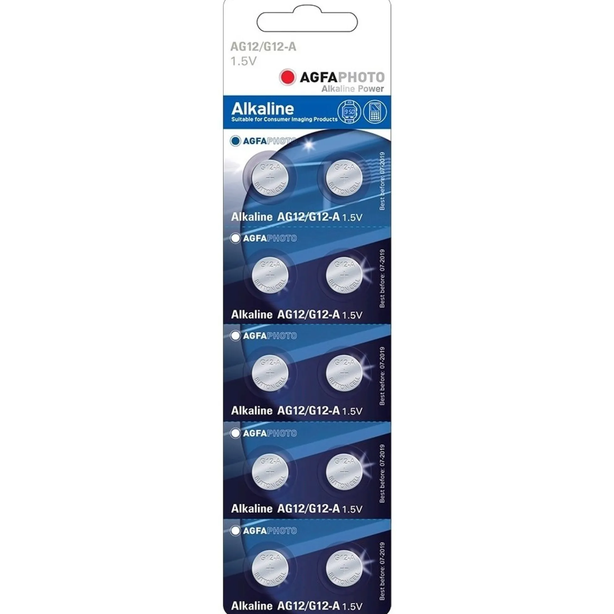 LR43/AG12 knapcellebatteri, 10-pak, 1,5V - AgfaPhoto (restsalg)