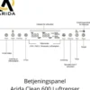 Luftrenser Arida Clean 690 m3/time, dobbelt HEPA filter
