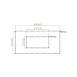 Lysgitter LED, 288W, RA95, 4000K, 2 rammer, Hexagon, inkl. strømtilslutning, 230V, PC (Plastik)