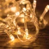 Lyskæde, 80 varm hvide LED, 6 meter, IP44 transformer
