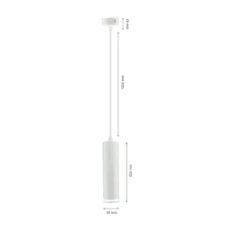 Madara GU10 pendel med ring, 1 meter ledning, Ø55x200mm, IP20, uden lyskilde