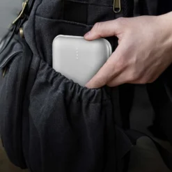 10000mAh power bank, 10W, sølv, LED display, inkl. 30cm Type-C kabel