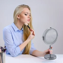 Makeup spejl med lys - LED, 4xAA batteri, krom, 6400K