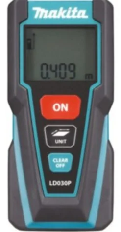 Makita laserafstandsmåler LD030P, max 30m, til længde & arealberegning, inkl. batt.