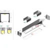 1m aluprofil SMART16 BC3/U4 - Ubehandlet aluminium, påbygning, LED skinne