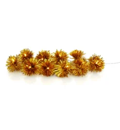 Markslöjd Pompom lyskæde 10LED, batteri, guld