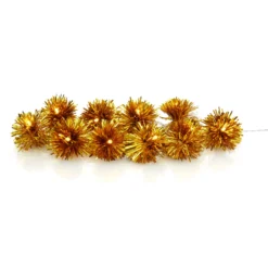 Markslöjd Pompom lyskæde 10LED, batteri, guld