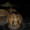 Marrakech lanterne, solcelle, Ø300 mm, brun metal