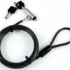 Master key security lås (F4), med nøgler, til Nano Slot, Ø4,5 mm x 1,9 meter, skærefast 7x7 snoet kulfiber ståltråd, sort