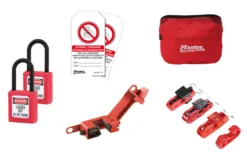 Masterlock Elektrikerkit med Taske, S32KARED Hængelås, S2394 Lock-Out, 491B Lock-Out, S4268LEN Skilte, 428 Lock-Out Hasp
