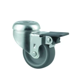 Møbelhjul drejeligt med bremse, Ø50mm, 50kg, 69mm byggehøjde, 2475PJIP30