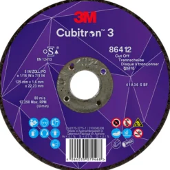 3M Cubitron III skæreskive, 125 mm x 1,6 mm, T41, plan, stål/rf