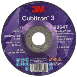 3M™ Cubitron™ III skrubskive, 125 mm x 7 mm, forsænket midte, til stål og rustfrit stål