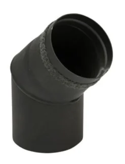 Metalbestos, 100 mm knærør, 45°, sort, røgrør