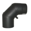 Metalbestos 80 mm knærør, 90° x 1 mm m/smig, m/renseklap, sort