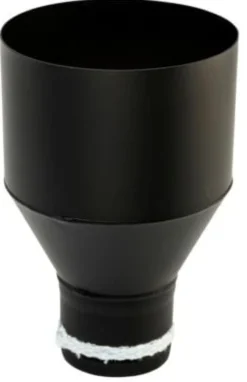 Metalbestos, Overgangsrør, 80 mm til 150 mm stålskorsten, Sort