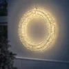 Metal lyskrans, 480 LED, varmt hvidt lys, 38 cm, IP44, med timer (6/18 timer), 5 meter ledning