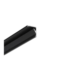 2 meter aluprofil med hjørne og LED skinne, sort anodiseret - CABI12 E