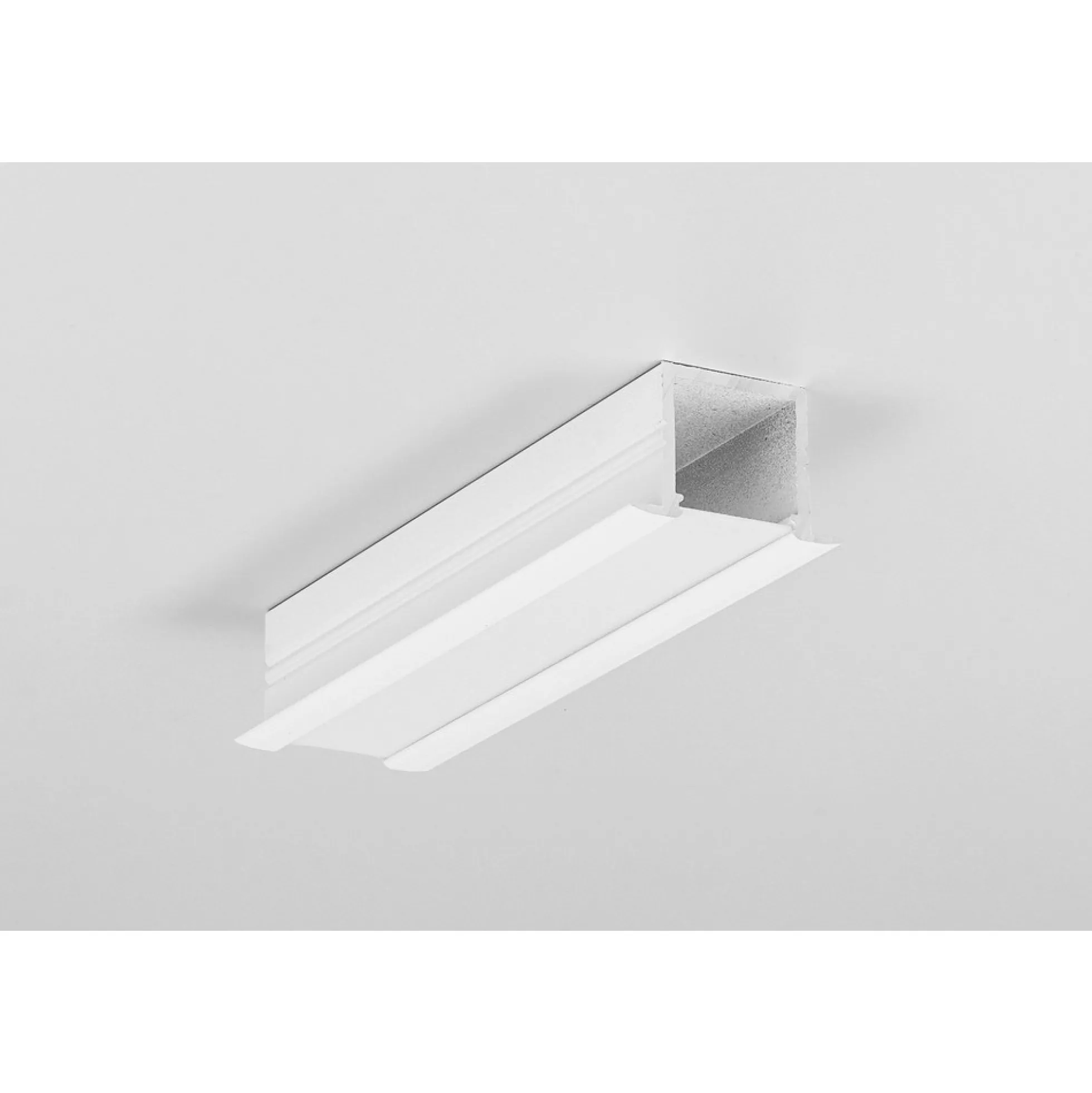 1 meter aluprofil SMART-IN16 BC3/U4, hvid lakeret, indbygget, LED skinne