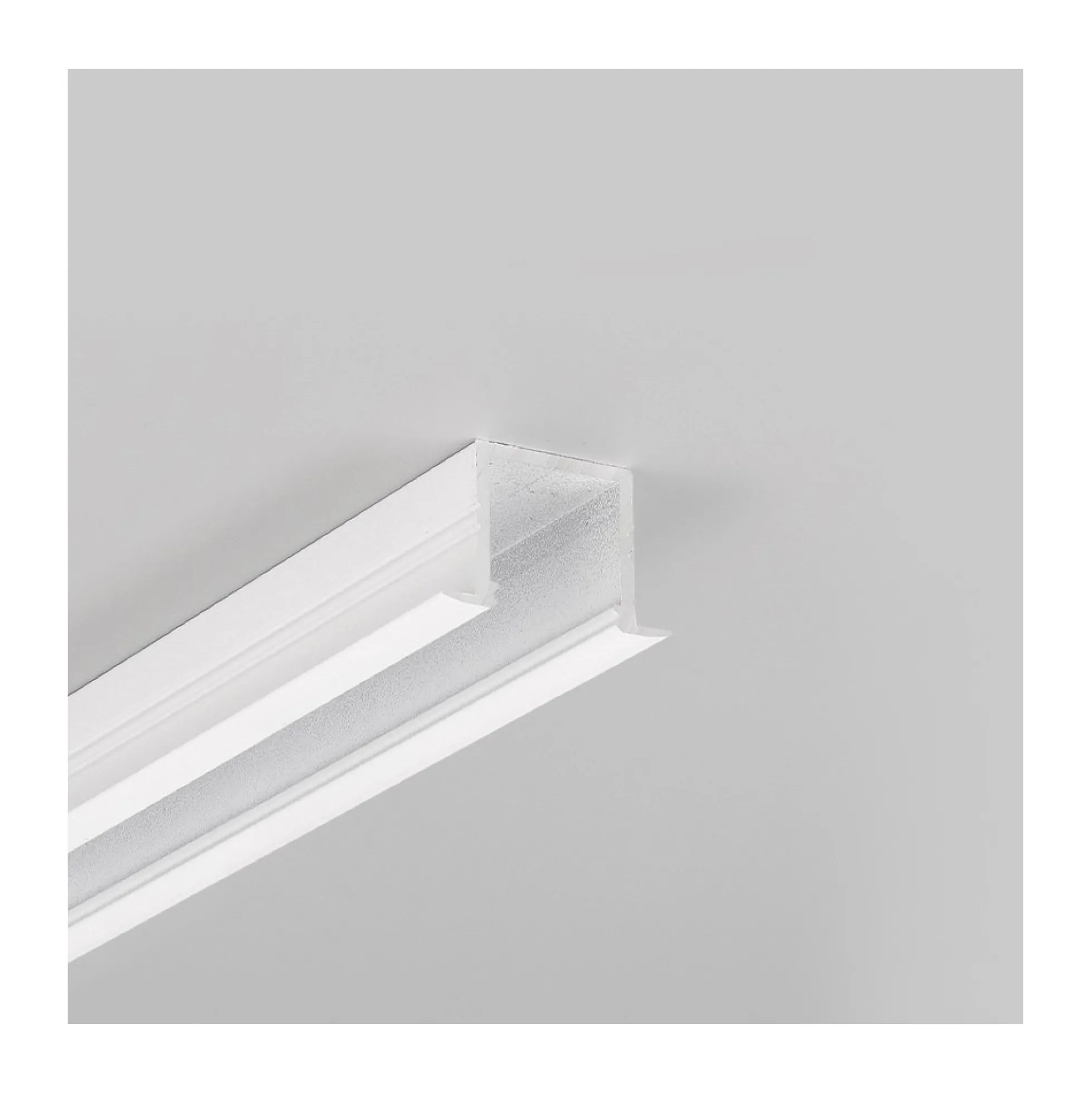 1 meter aluprofil SMART-IN16 BC3/U4, hvid lakeret, indbygget, LED skinne