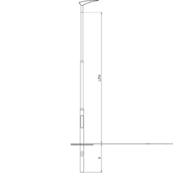 5,0 meter Bertlet mast for nedgravning, 0,6 meter for top