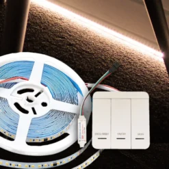 10 meter LED strip, 10W/m, IC løbelys/running, 24V DC, inkl. controller, 120 LED pr. meter, neutral hvid