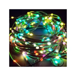 10 meter RGBIC LED lyskæde, 100 LED, grøn ledning, fjernbetjening, Bluetooth, USB