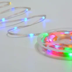 10 meter RGBIC LED lyskæde, 100 LED, klar ledning, fjernbetjening, bluetooth, USB 5V