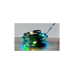 5 meter RGBIC LED lyskæde med 50 LED, grøn ledning, fjernbetjening og bluetooth - 5V DC USB