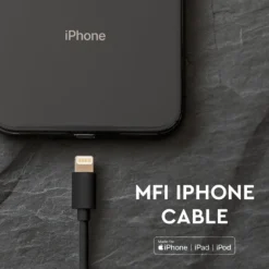 1,5 meter sort MFi Lightning kabel - 2A, Apple certificeret, holdbart design